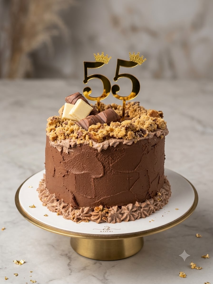 Gâteau chocolat, éclats de chocolat et streusel