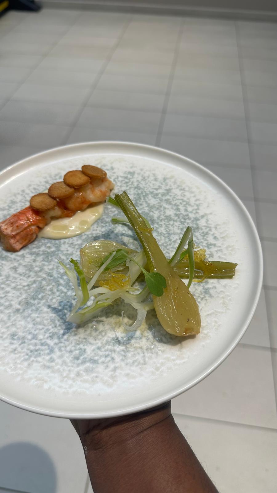 Gambas, fenouil confit